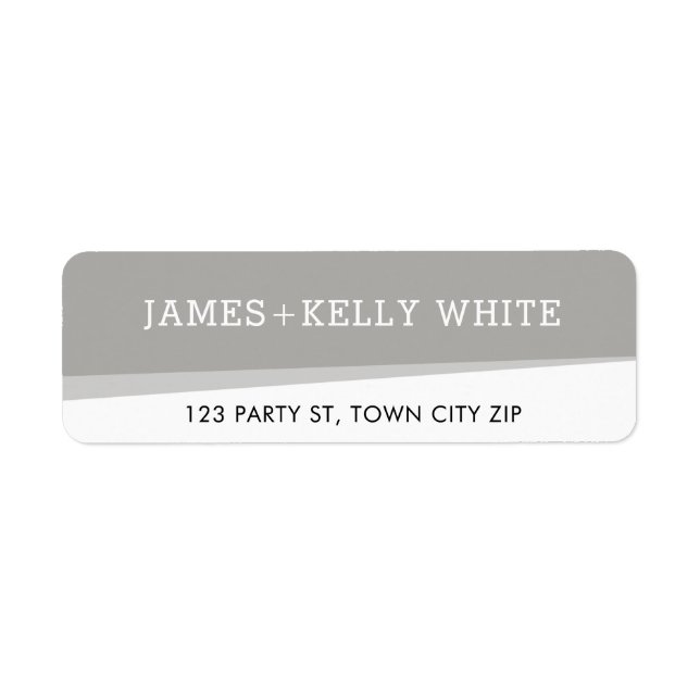 RETURN ADDRESS simple modern angles cool grey (Front)
