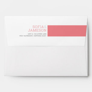 RETURN ADDRESS simple modern type coral pink Envelope