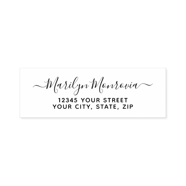 Return Address Simple Script Self-inking Stamp (Design)