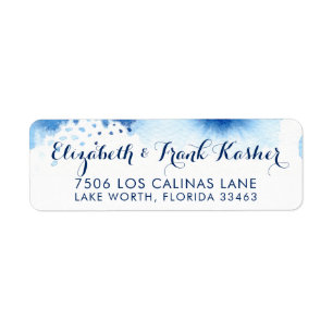 RETURN ADDRESS smart navy blue watercolor