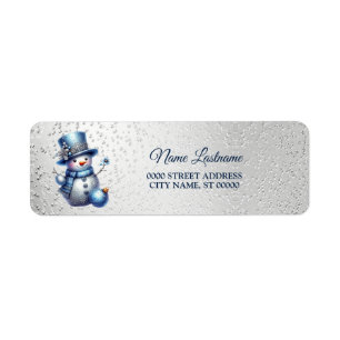 Return Address Snowman Christmas Winter Elegant