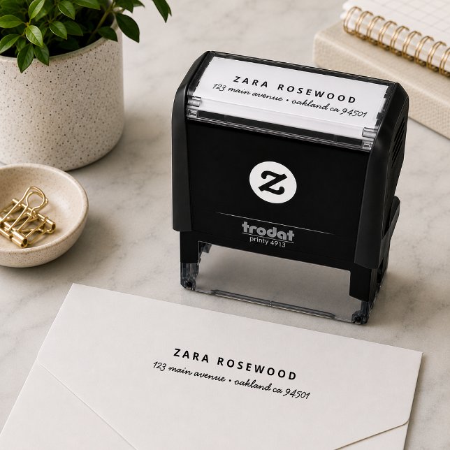 Return Address Stamp | Custom Minimalist Mailing (Custom return address stamp for envelopes, parcels, invitations, and everyday mail.)