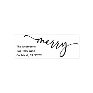Return Address Stamp   Modern Trendy Script