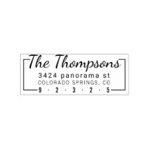 Return address stamp with lines in address