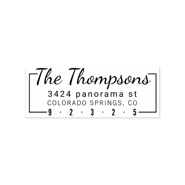 Return address stamp with lines in address (Imprint)