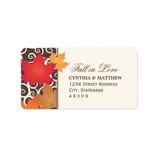 Return Address Sticker | Autumn Fall in Love Theme Address Label