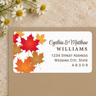 Return Address Sticker Fall Leaves Design