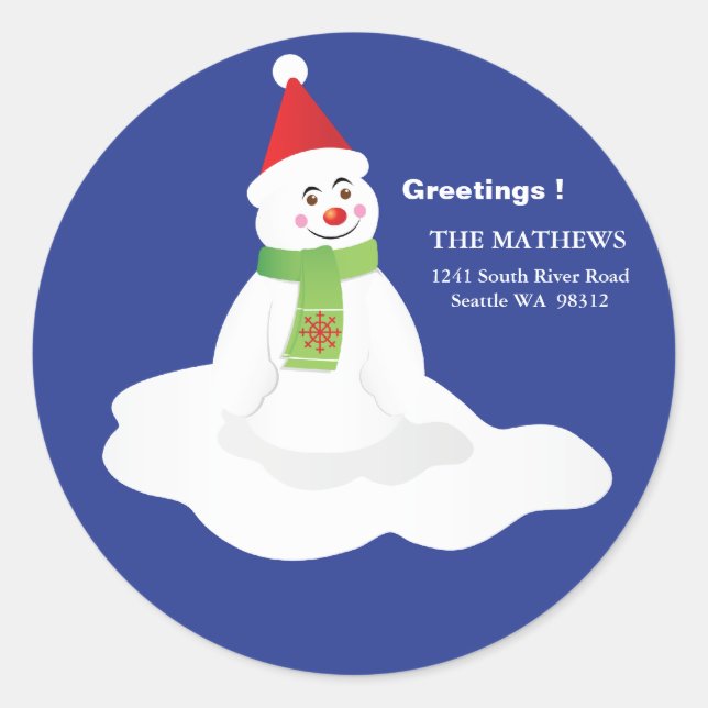 Return Address Stickers - Snowman (Front)