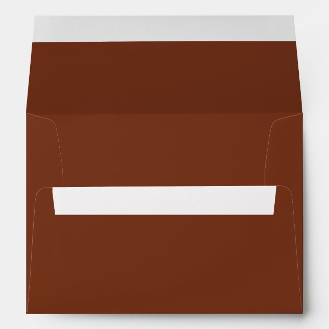 Return Address Terracotta Wedding Invitation Envelope (Back (Bottom))