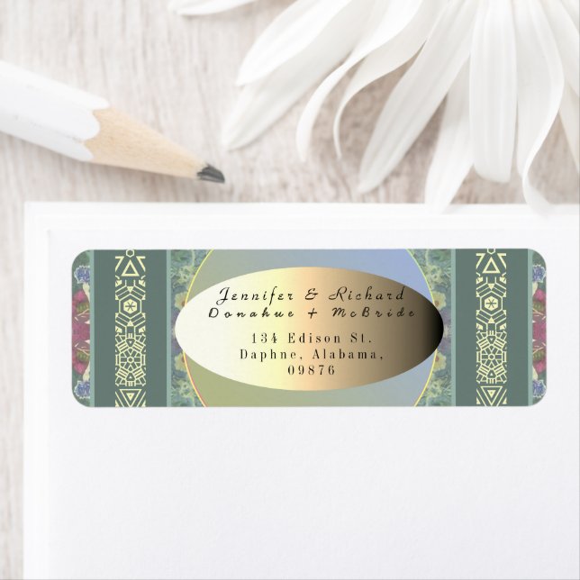 Return Address Wedding Couple Wildflower Label (Insitu)