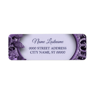 Return Address Wedding Purple Floral Elegant