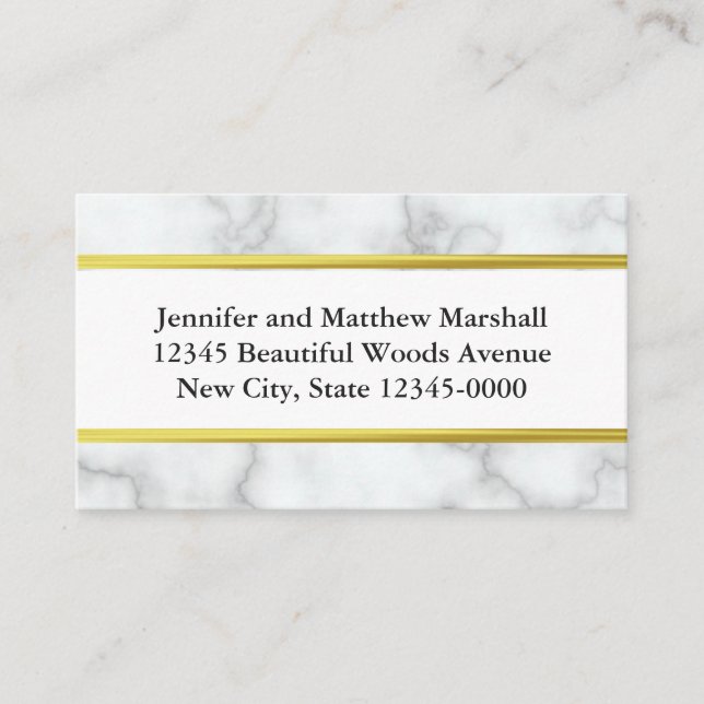 Return Address White and Gold Moving Announcement (Front)