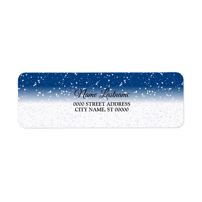 Return Address White Snow Flakes Blue sky (Front)