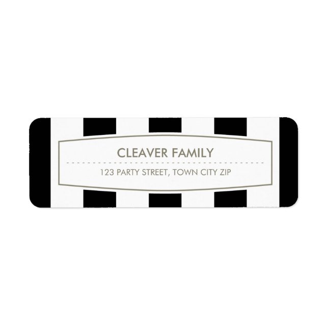 RETURN ADDRESS wide stripe pattern black white (Front)
