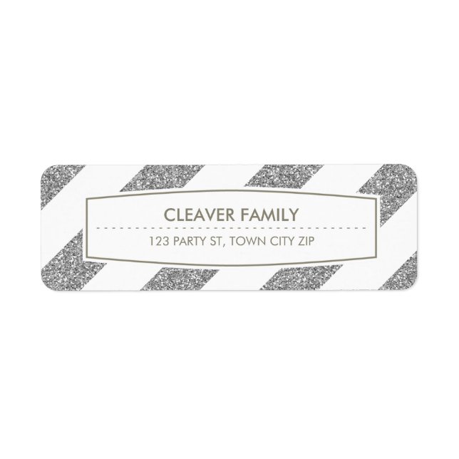 RETURN ADDRESS wide stripe pattern glitter silver (Front)