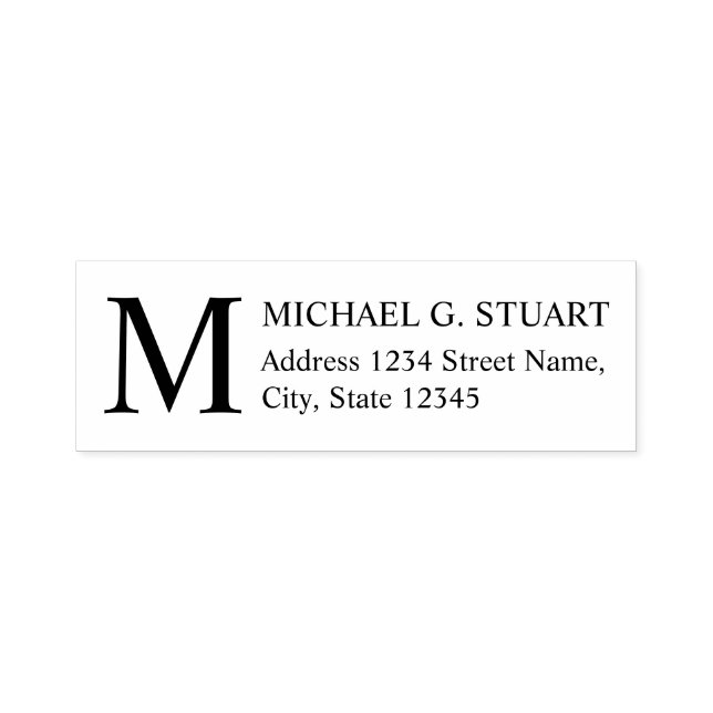 Return Address with Monogram Self-inking Stamp (Design)