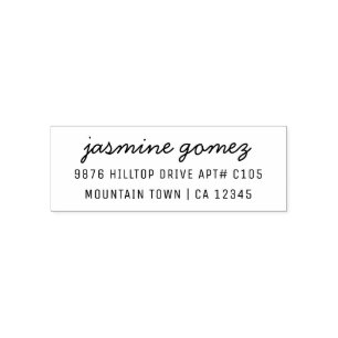 Return Address With Script Name Modern Minimalist  Self-inking Stamp