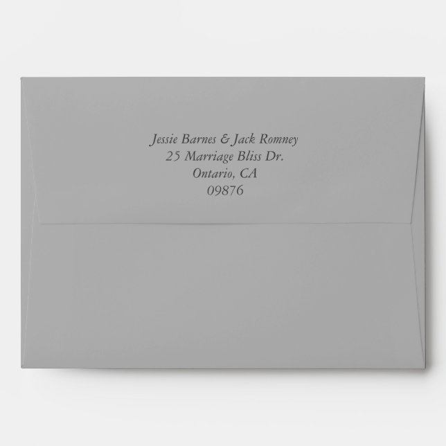 Return Addressed Silver Floral Envelope (Back (Top Flap))