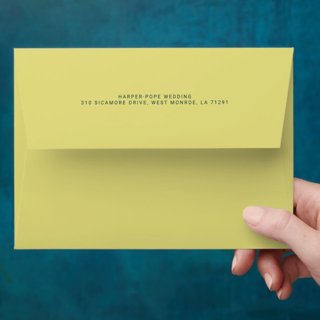 Return Addressed Wedding Envelope | Citrus Yellow (Hand)