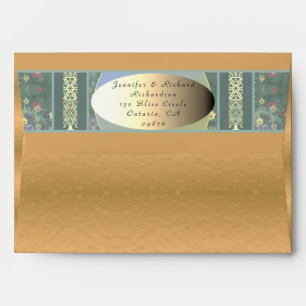 Return Addressed Wildflowers Golden Envelope