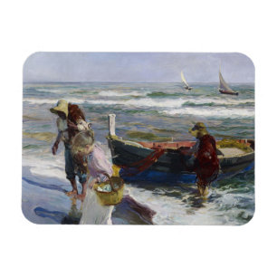 Return from Fishing, Joaquin Sorolla y Bastida Magnet