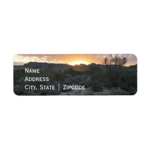 Return Label with Desert Scene Background
