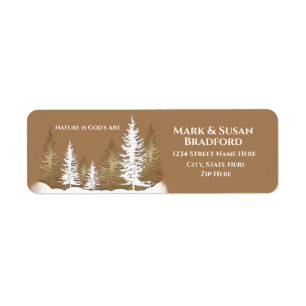 Return Labels, Nature is God's Art, Beige Trees