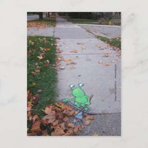 return of the lazy leaf-raker postcard