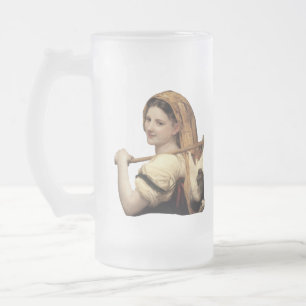 Return Of The Market by William-Adolphe Bouguereau Frosted Glass Beer Mug