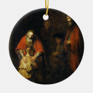 Return of the Prodigal Son by Rembrandt Ceramic Tree Decoration