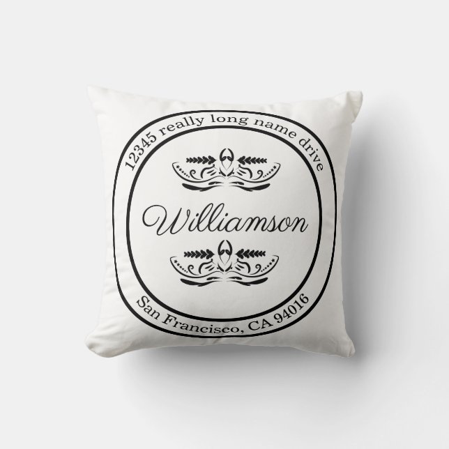 Return to address personalised  Pillow (Front)