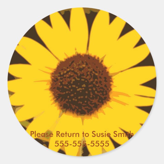 Return To Me Sunflower Lable Stickers (Front)