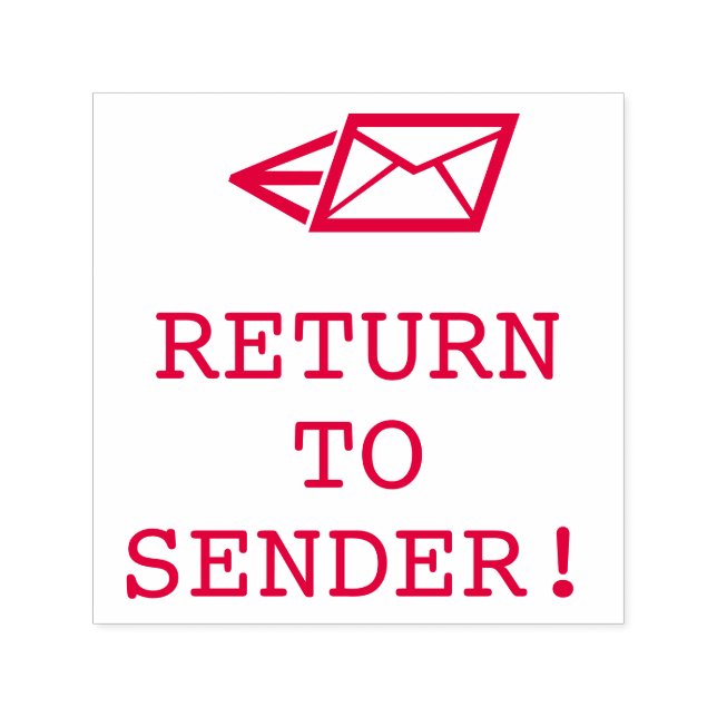 "RETURN TO SENDER!" + Arrow Rubber Stamp (Design)