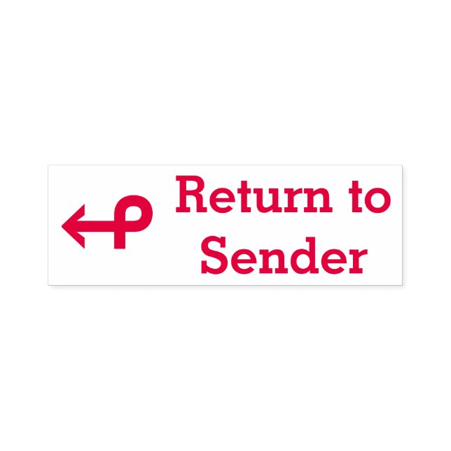 "Return to Sender" + Arrow Rubber Stamp (Design)