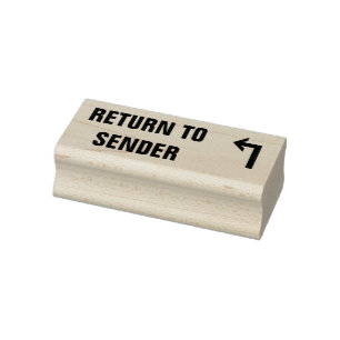 "RETURN TO SENDER" + Arrow Rubber Stamp