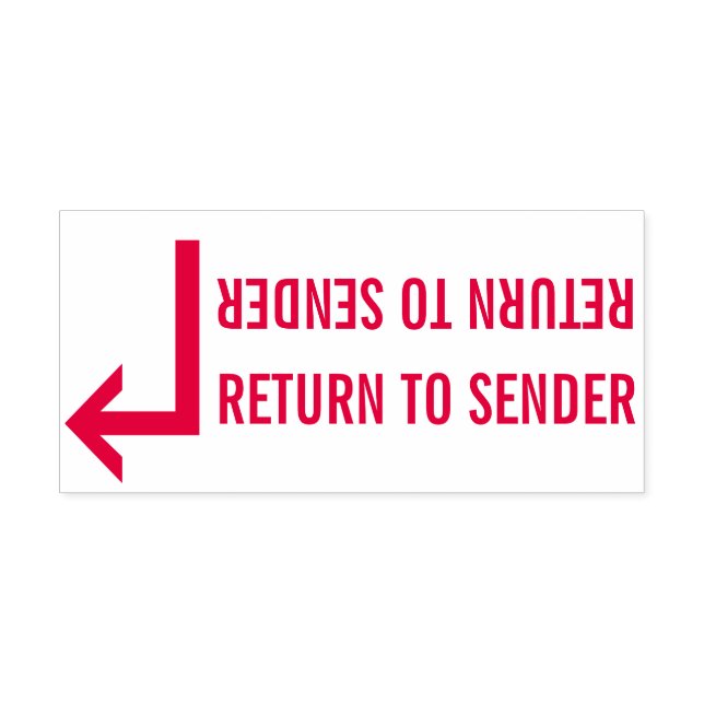"RETURN TO SENDER" & Arrow Rubber Stamp (Design)