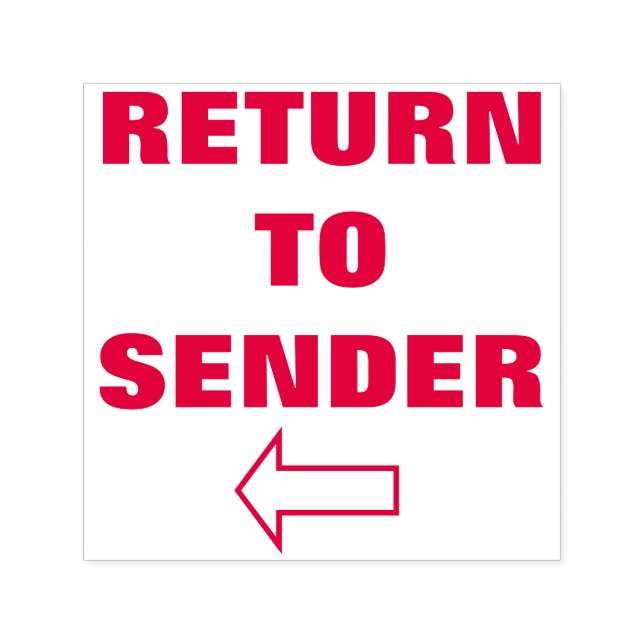 "RETURN TO SENDER" + Arrow Self-inking Stamp (Design)