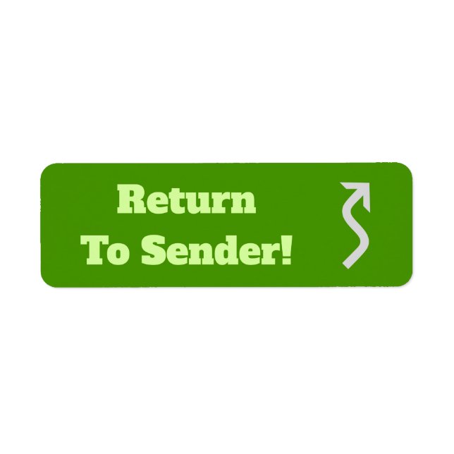 "Return To Sender!" Label (Front)