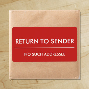 Return to Sender / No such addressee