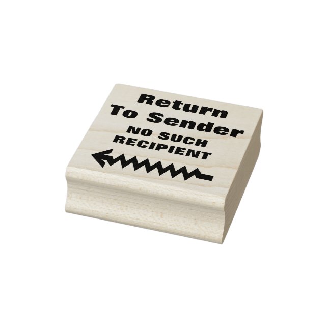 "Return To Sender" "NO SUCH RECIPIENT" + Arrow Rubber Stamp (Stamp)