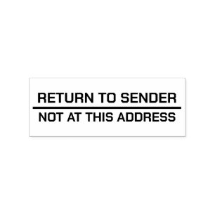 Return to Sender Not at This Address Rubber Stamp