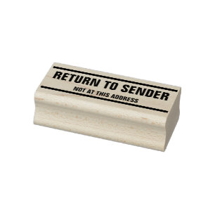 Return To Sender Not At This Address Text Template Rubber Stamp