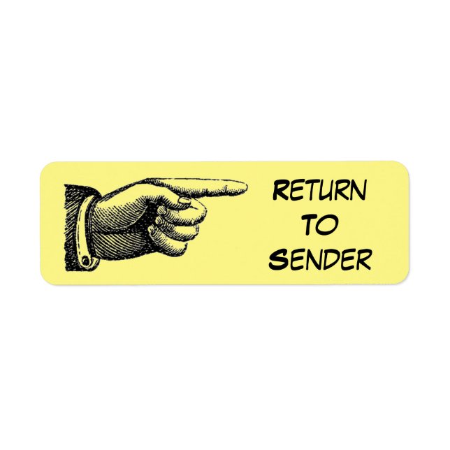 Return To Sender Pointing Hand (Front)