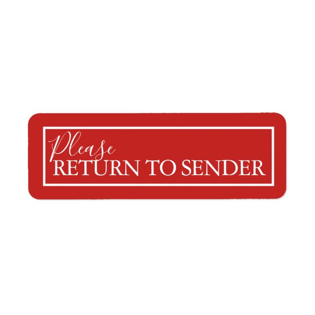 Return to sender red address labels (Front)