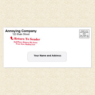 Return To Sender - Remove Name From Mailing List Self-inking Stamp