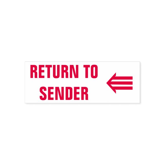 "RETURN TO SENDER" + Three-Line Arrow (⇚) Self-inking Stamp (Design)