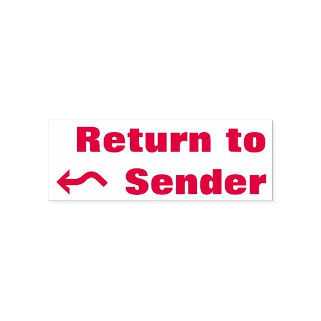 "Return to Sender" & Wavy Arrow Rubber Stamp (Design)