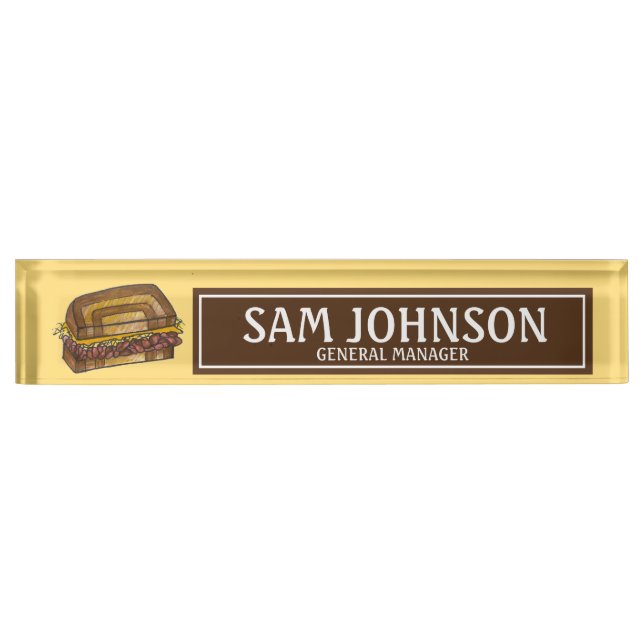 Reuben Sandwich NYC Jewish Deli Corned Beef Nameplate (Front)
