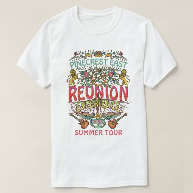 Reunion Band Retro 70s Concert Logo Custom T-Shirt (Design Front)
