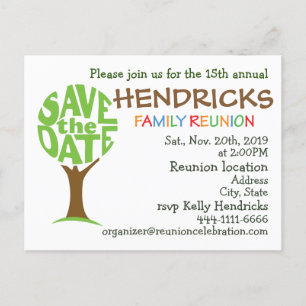 Reunion design for families invitation postcard